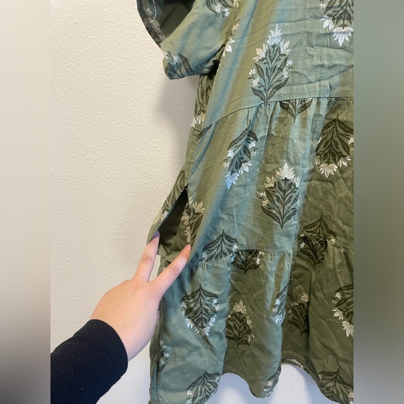 NWT Old Navy Army Green Dress Floral - Picture 2 of 6